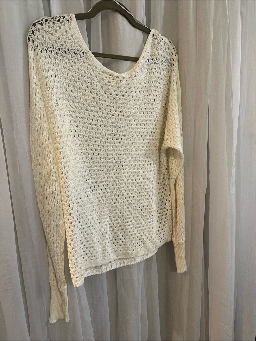ee:some Women's Cream Open-Knit Sweater - Picture 5 of 6